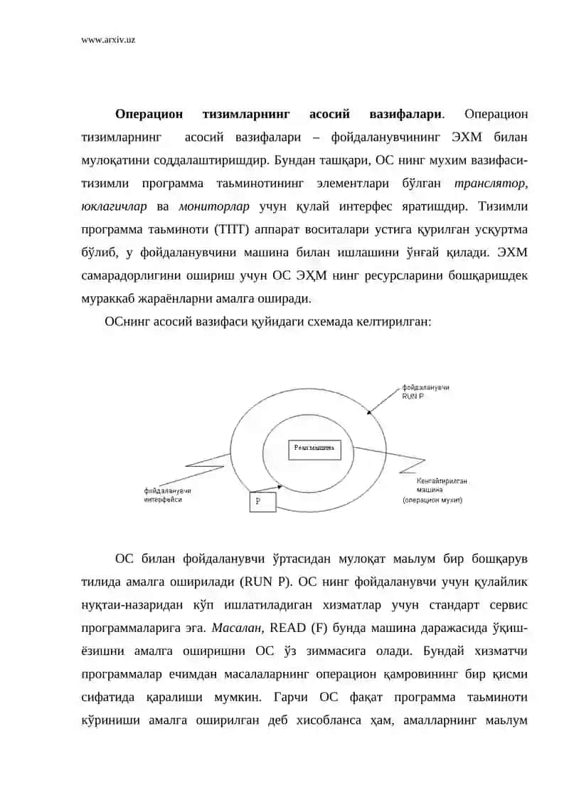 Операцион тизимларнинг асосий вазифалари ва уларнинг турлари 2