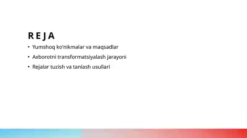 Soft Skills - Axborotni transformatsiyalash 2