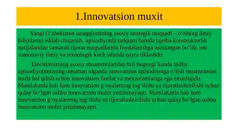 Innovatsion faoliyatni rivoglantirish omillari 2