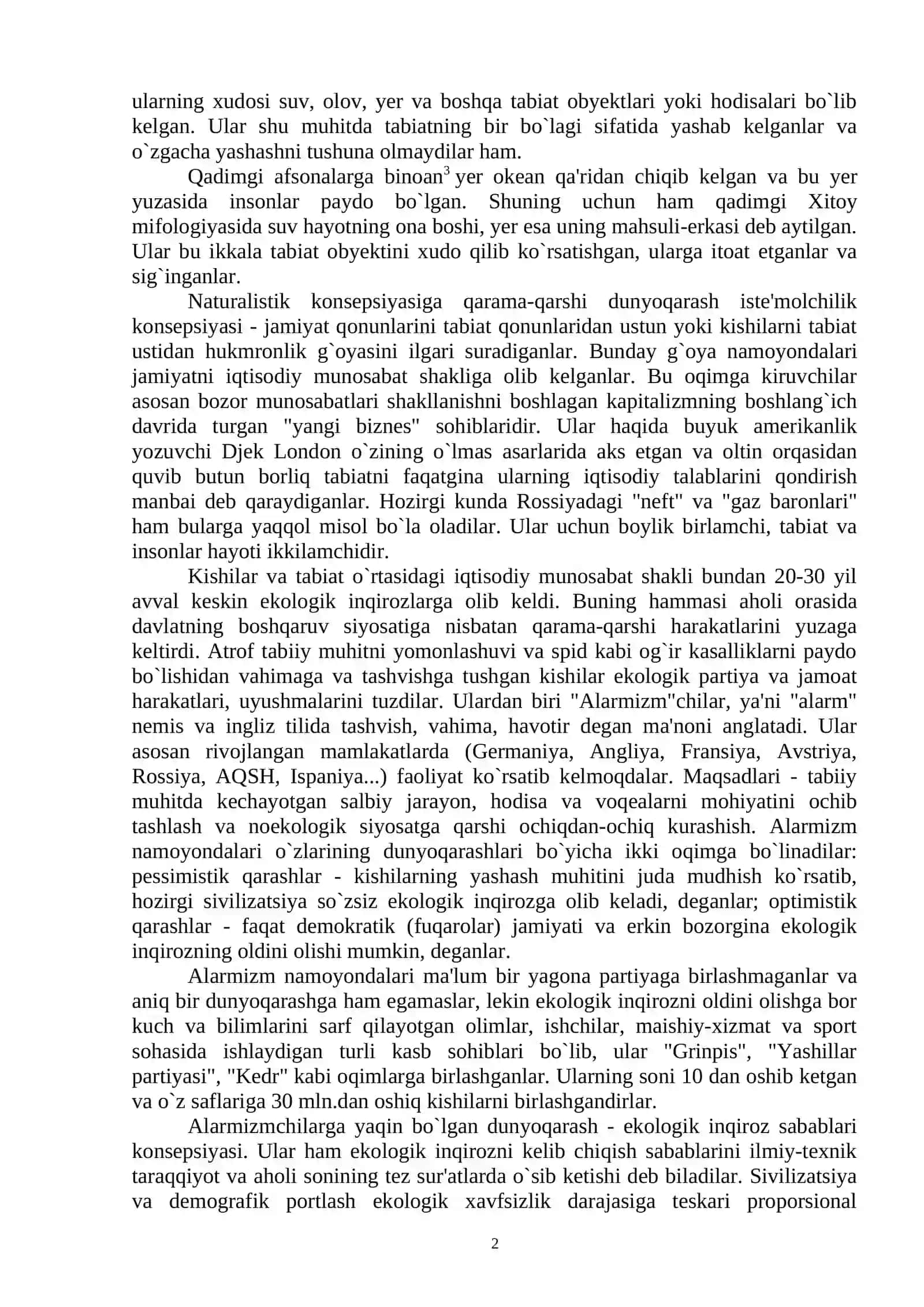 Jamiyat va tabiat munosabatlari tizimi 2