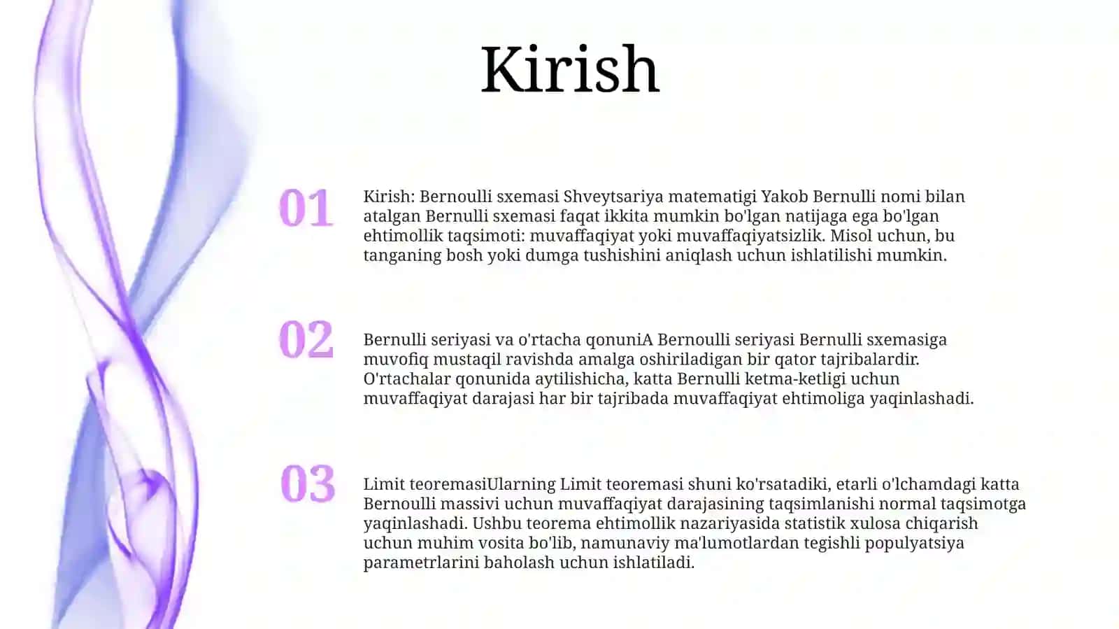 Bernuli Sxemasi Va Ularning Limit Teoremasi 2