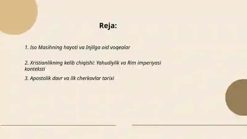 Xristian dini tarixi va asosiy gʻoyalari 2