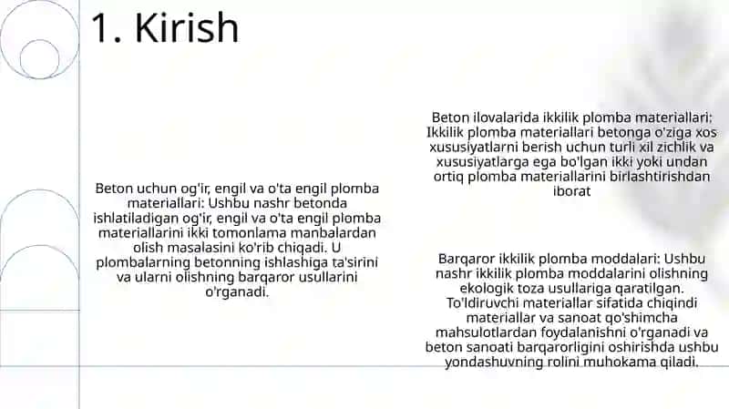 Beton Uchun OgʼIr,Yengil Va OʼTa Yengil ToʼLdirgichlarni Ikkilamchi Resurslardan Olish 2