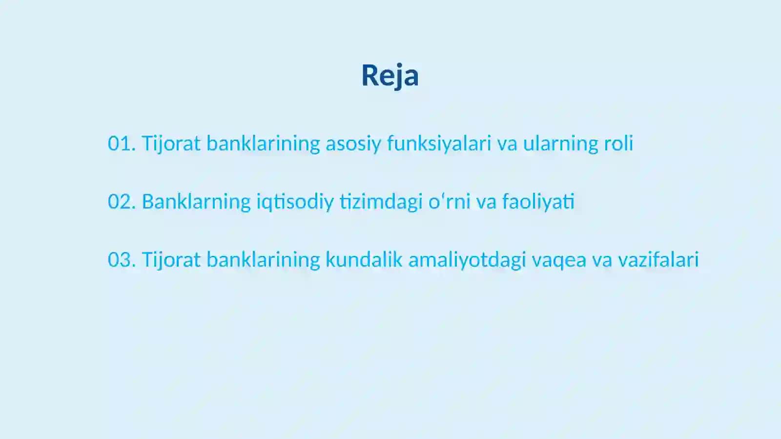 Tijorat banklari va ularning funksiyalari 2