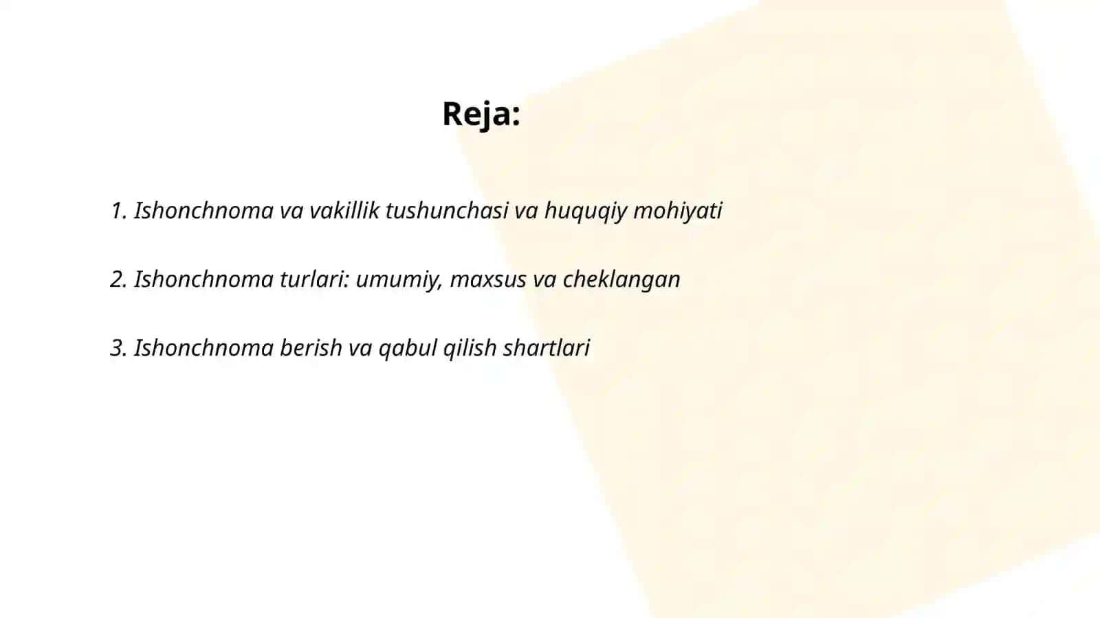 Ishonchnoma va vakillik tushunchasi 2