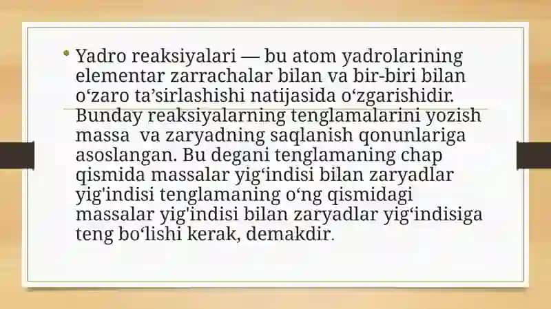 Yadro reaksiyalari 2