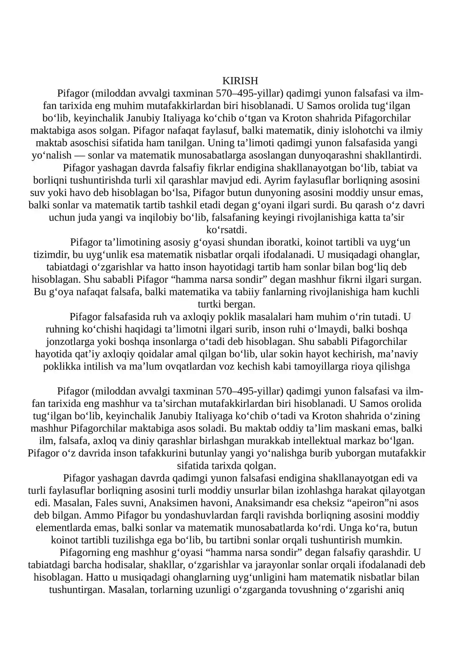 Pifagor va uning falsafiy ta’limoti bo‘yicha taqdimot tayyorlash 2