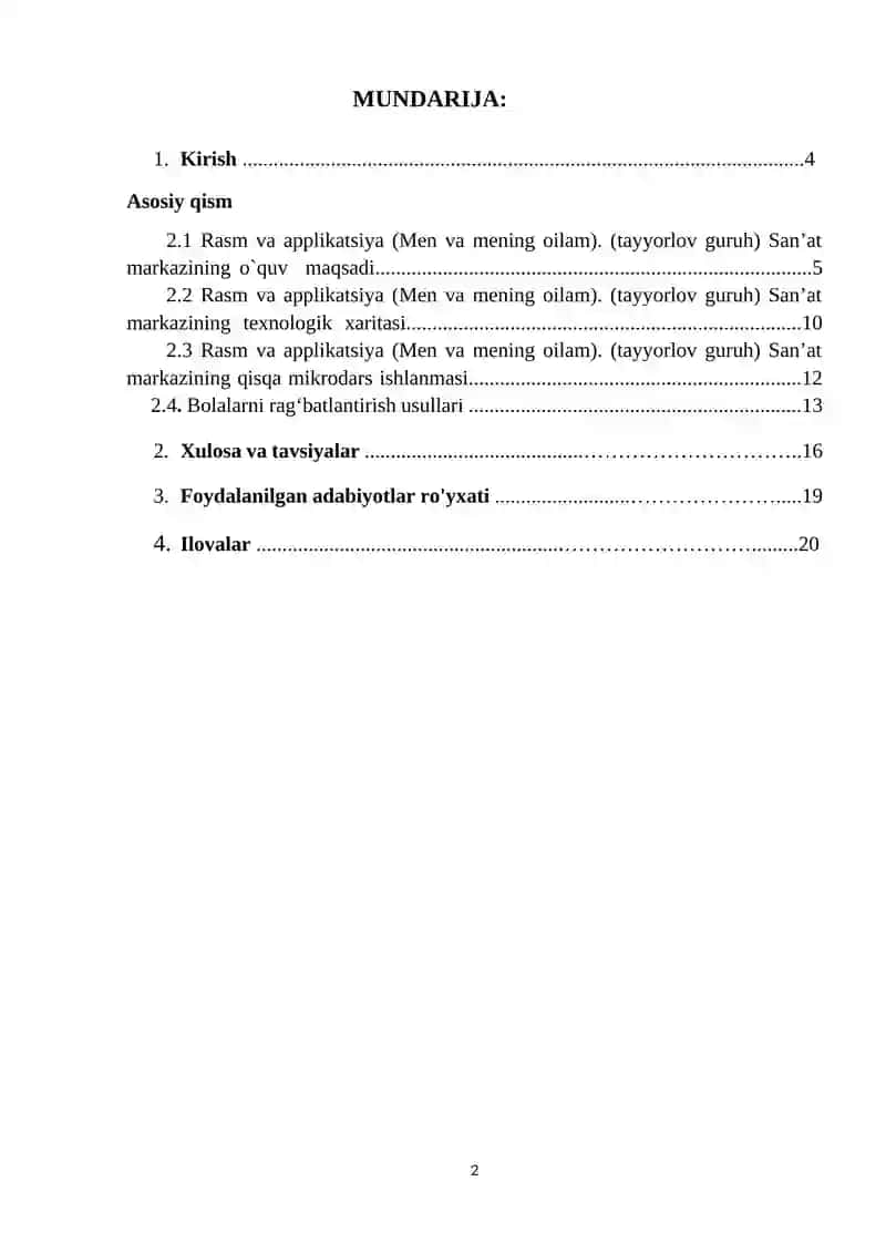 Rasm va applikatsiya (Men va mening oilam). (tayyorlov guruh) Sanʼat markazi 2