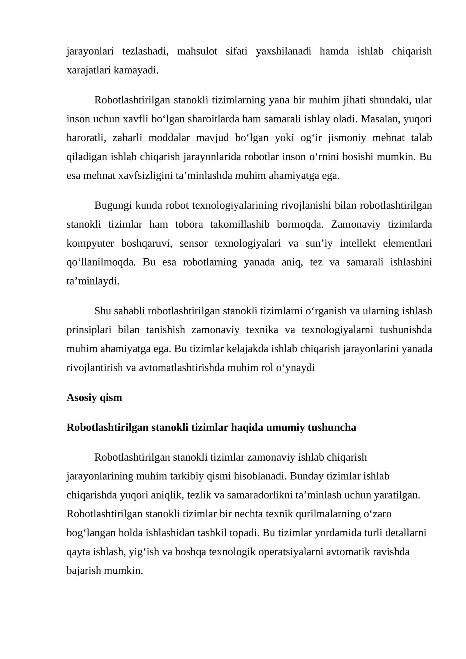 Robotlashtirilgan stanokli tizimlari 2
