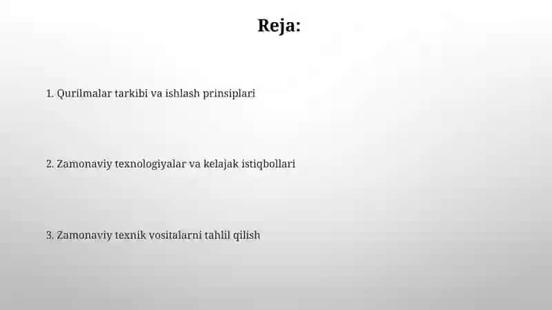 Zamonaviy texnik qurilmalar taxlili 2