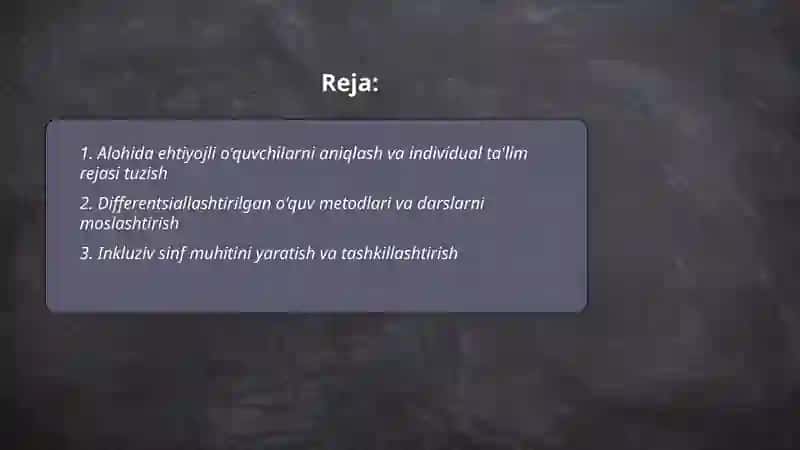 Alohida ehtiyojli o’quvchilarga ta'sir ko'rsatish yo'llar 2