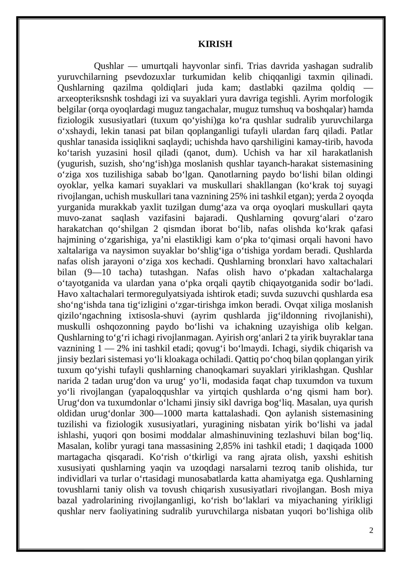 O’troq yashovchi qushlar, asosiy turlarining hayoti 2