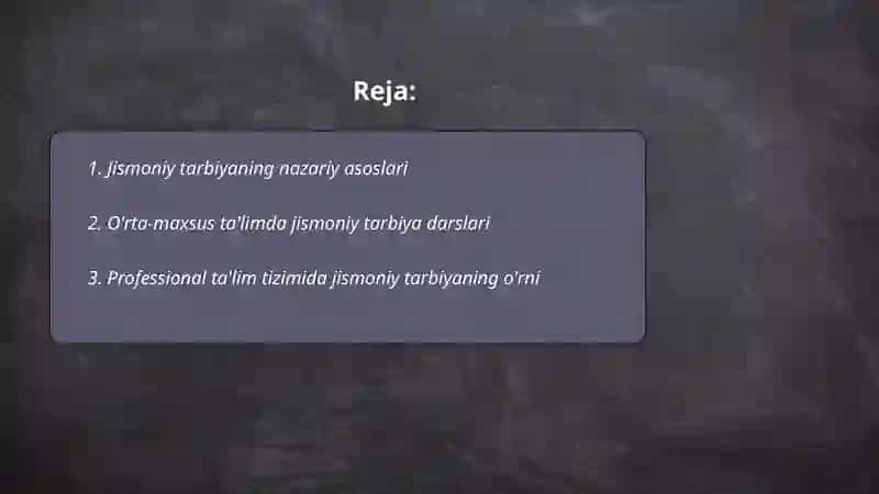 Jismoniy tarbiyaning nazariy asoslari 2
