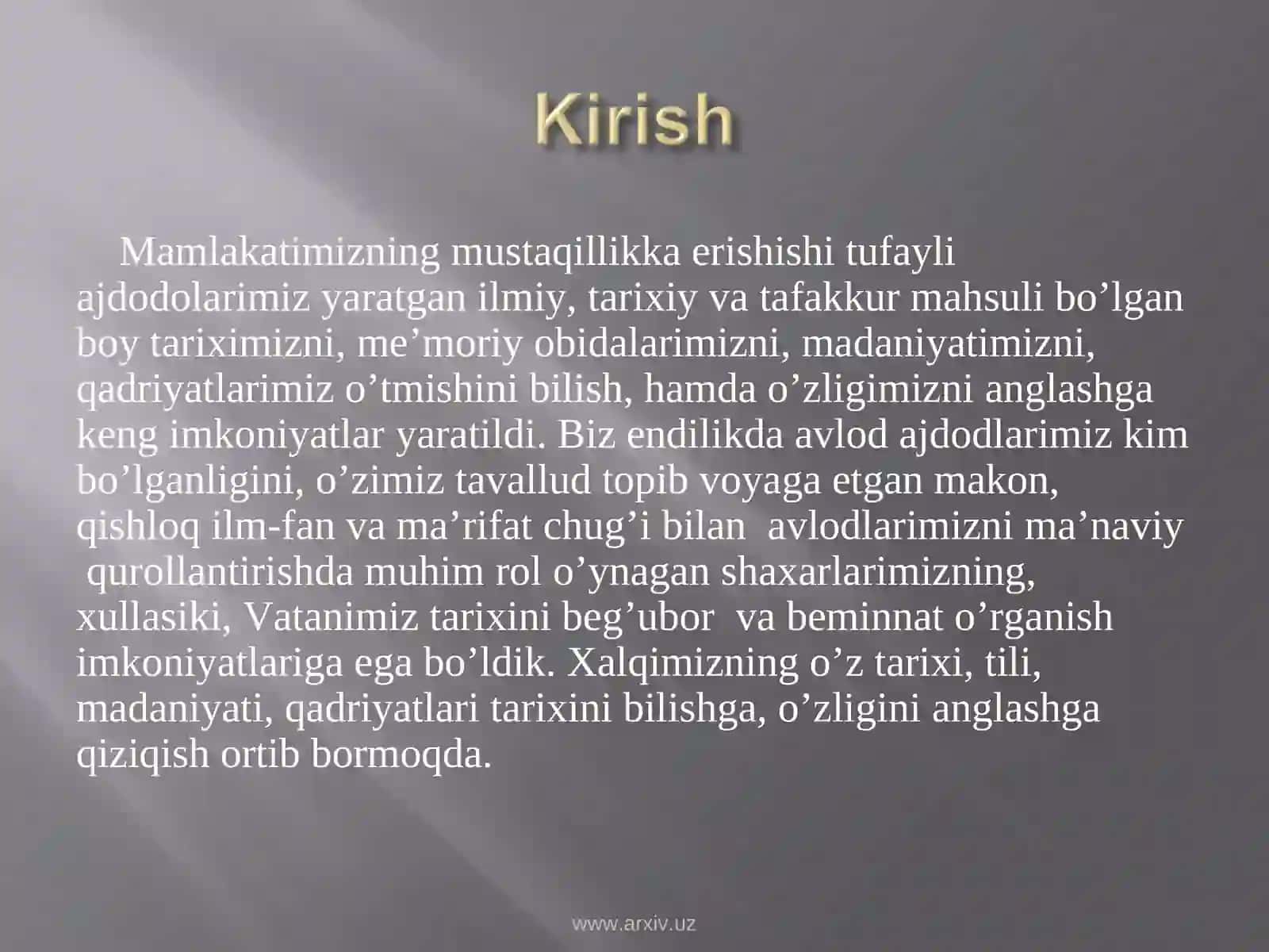 Tеmirning хаlq хo’jаligigа kirib kеlishi vа uning shахаrsоzlikdа qo’llаnilishi. 2