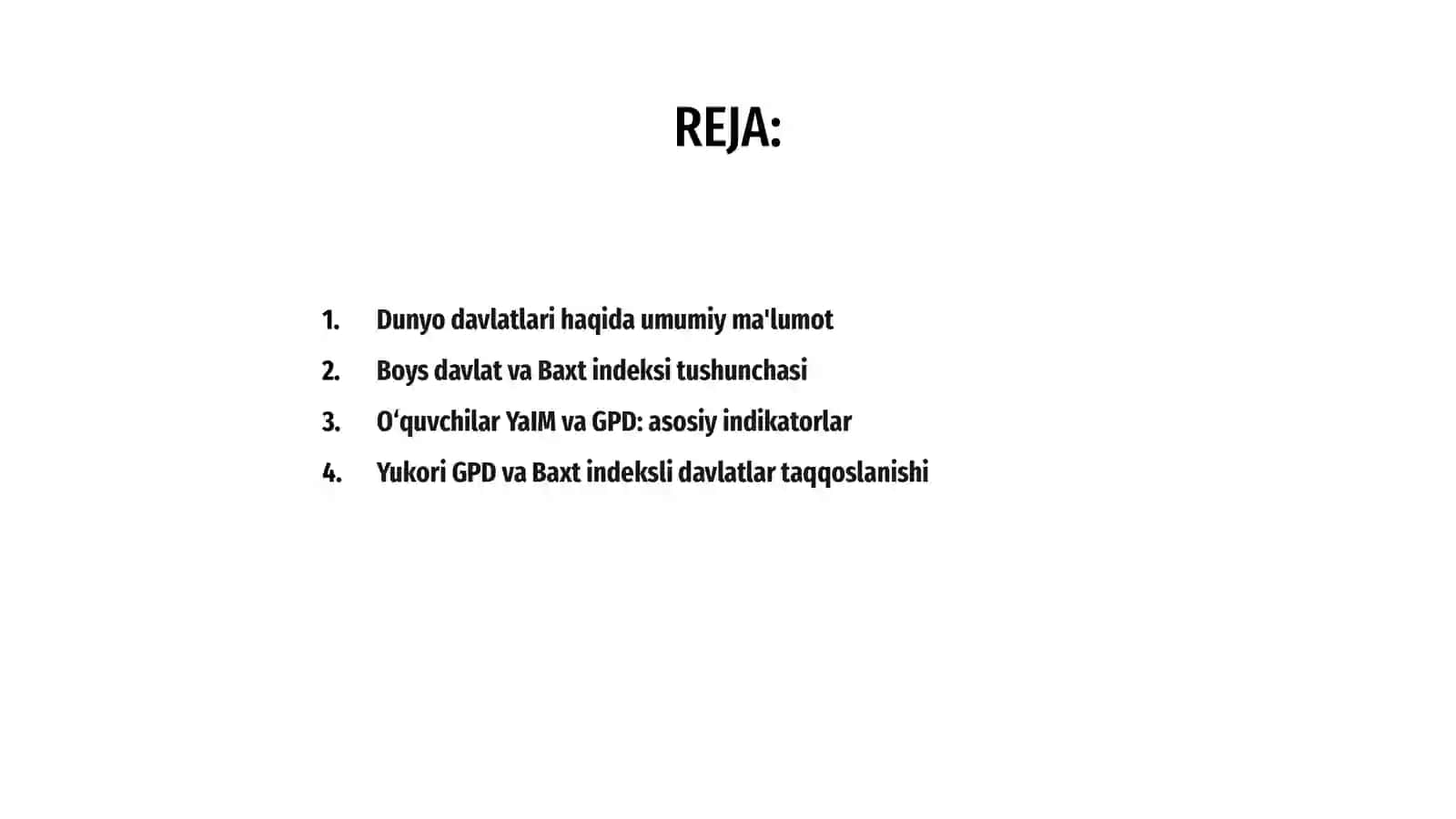 Boy davlat baxtli davlatmi? 2