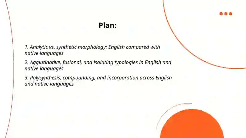 Typology of morphological level of english and native languages 2