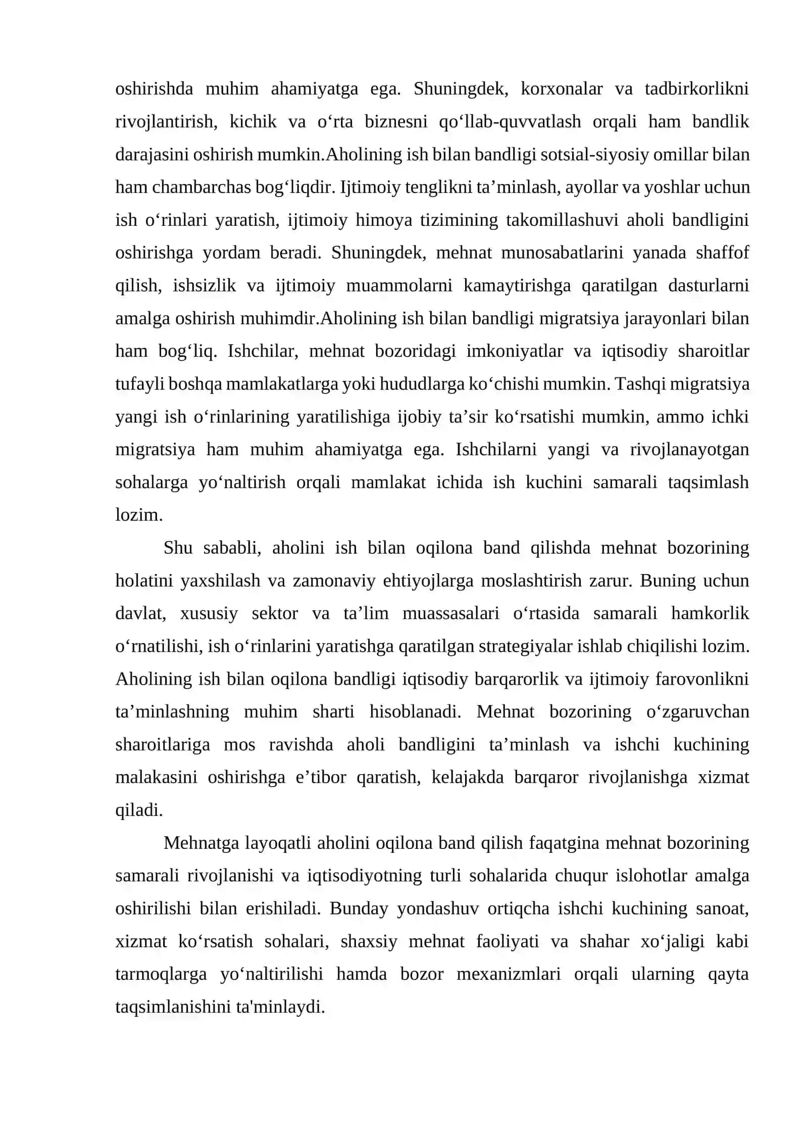 Aholining ish bilan oqilona bandligi 2