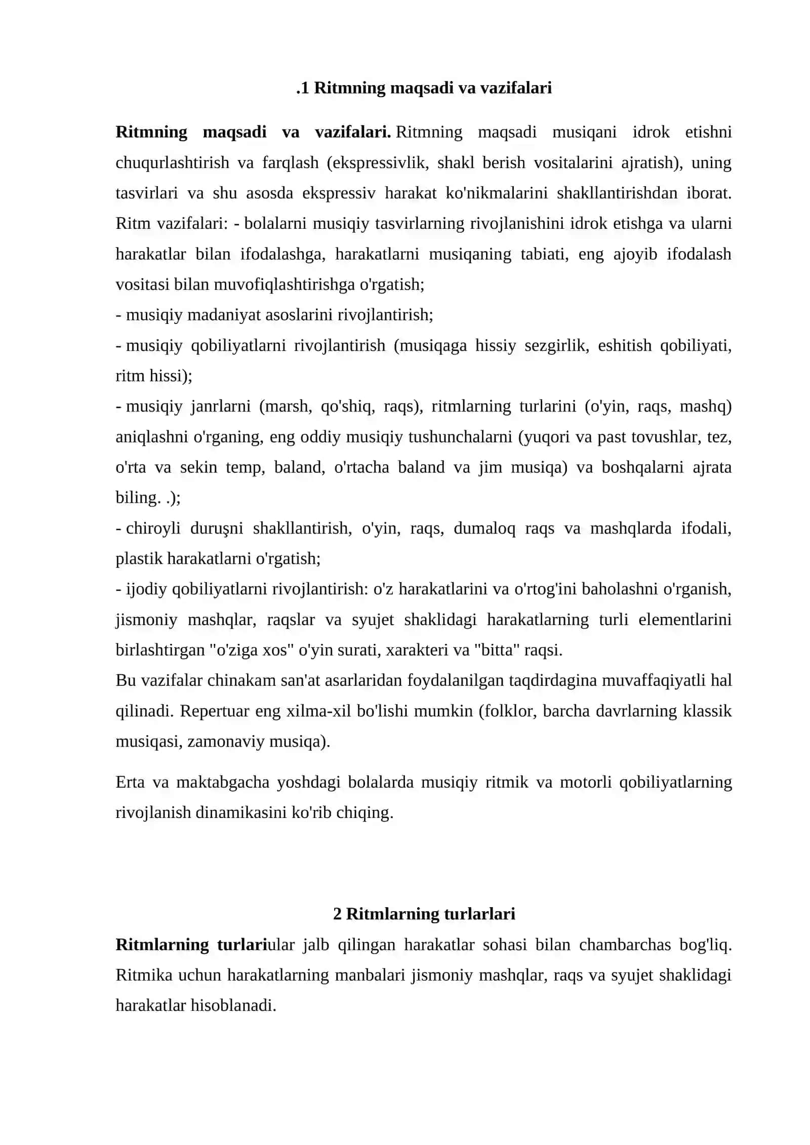MUSIQIY RITMIK HARAKATLARNI BAJARISH ASOSIDA MUSIQA IDROKINI SHAKLLANTIRISH 2