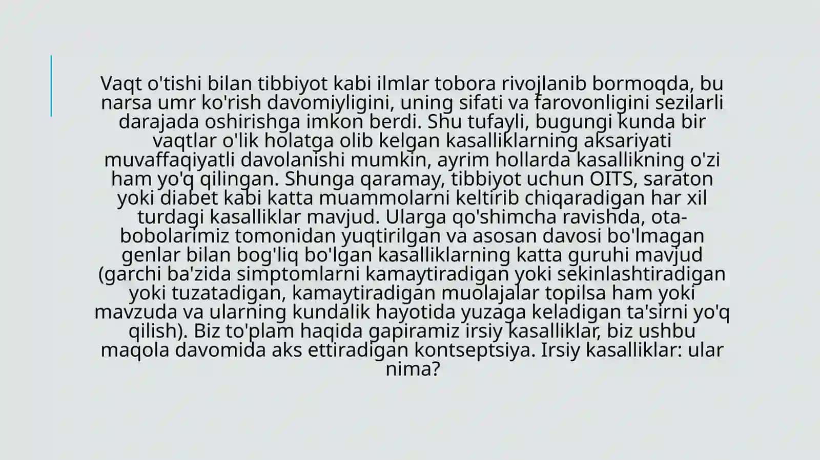 Odamlardagi irsiy kasalliklarni kelib chiqishi 2