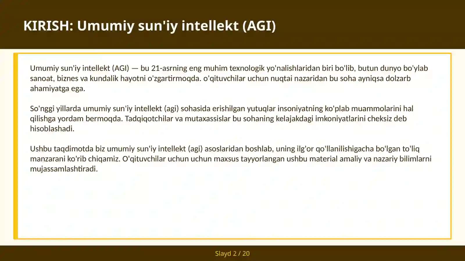 UMUMIY SUN'IY INTELLEKT (AGI) 2