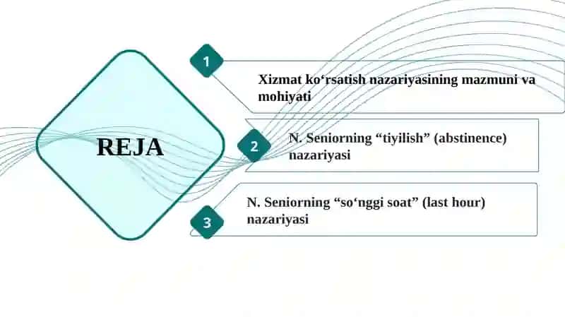 Xizmat ko‘rsatish nazariyasi. N. Seniorning ‘tiyilish’ va ‘so‘nggi soat’ nazariyalari 2