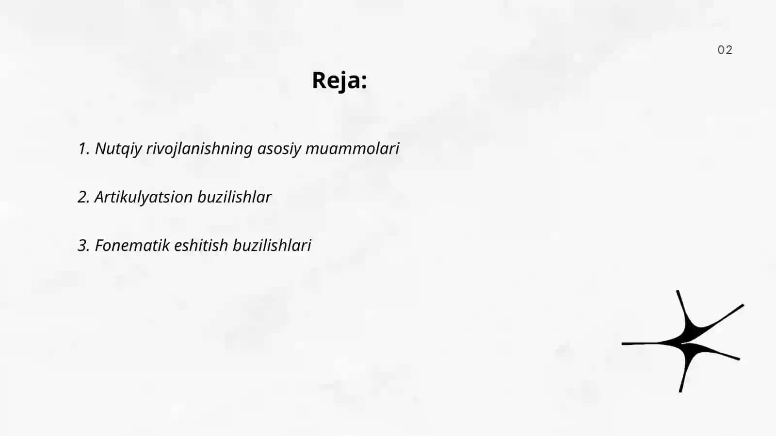 Nutqiy rivojlanishning buzilish turlari va ularni tuzatish metodlari 2