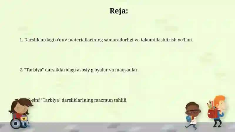 1-2-sinf "Tarbiya" darsliklarini oʻrganish 2