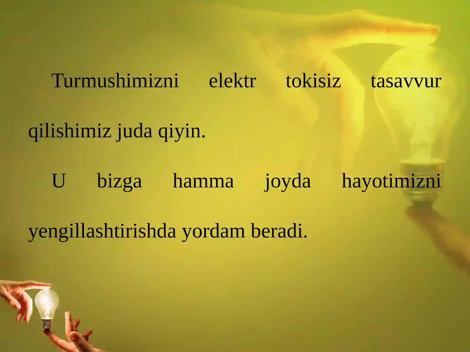 6-sinf Fizika fanidan Turmushda elektr toki, oddiy elektr zanjir dars taqdimoti 2