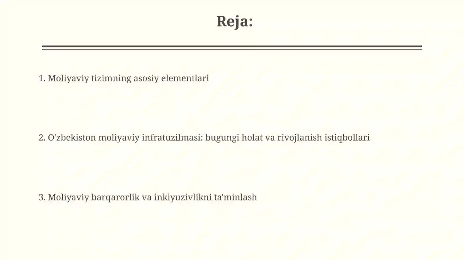 Moliyaviy tizim va moliyaviy infratuzilma 2