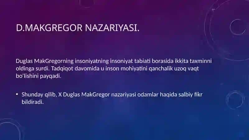 D.Makgregorning asosiy gʻoyasi 2