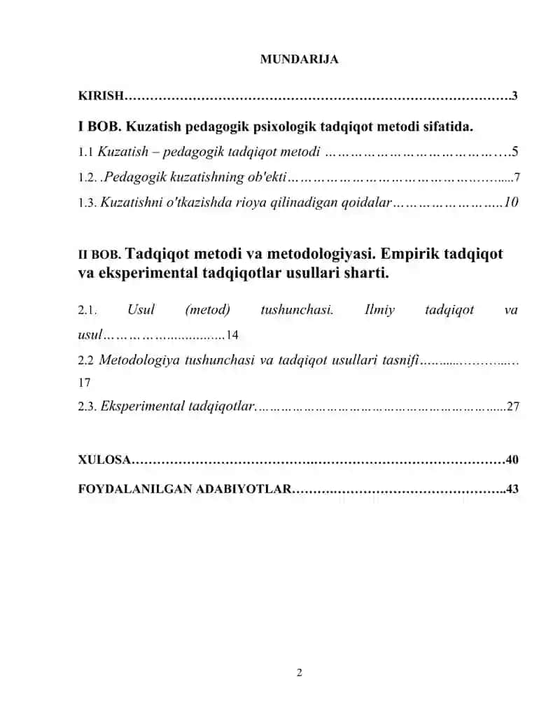 Kuzatish pedagogik psixologik tadqiqot metodi 2