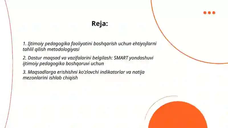 Ijtimoiy pedagogika faoliyatini boshqarisshning extiojli maqsadida dasturni tuzish 2
