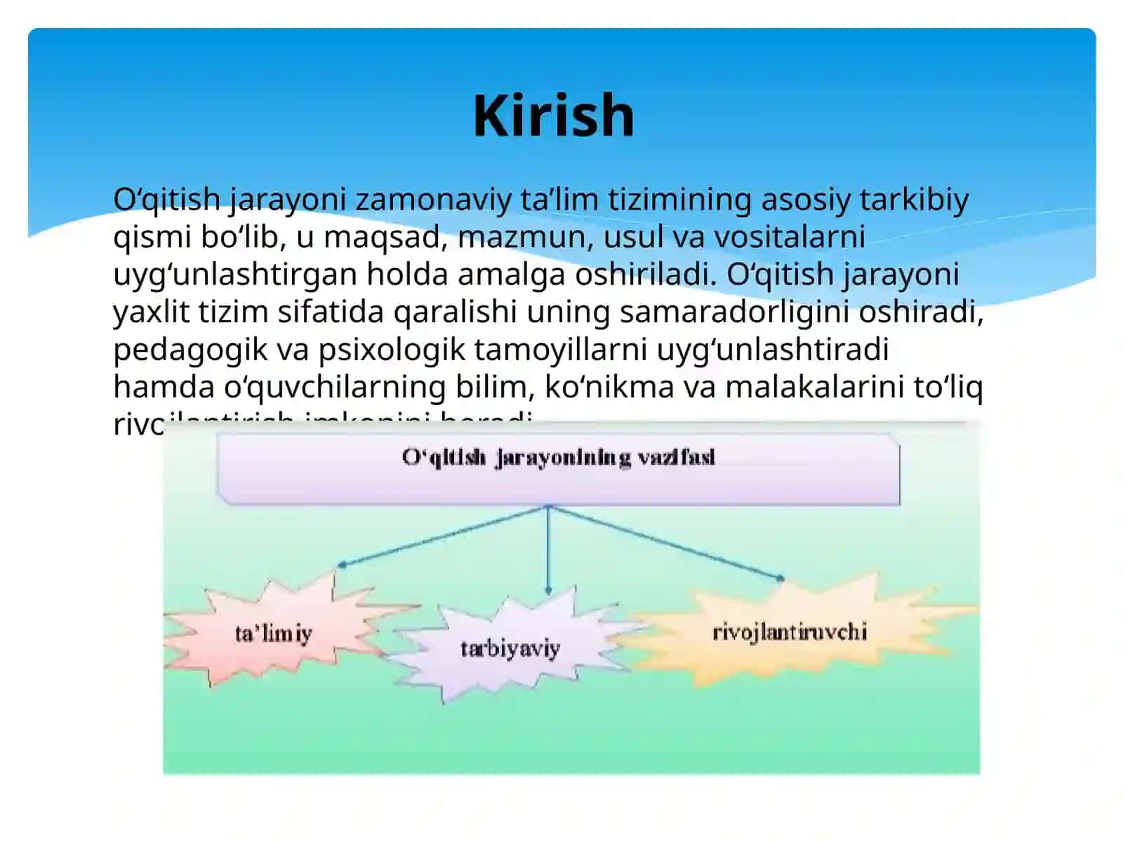 Oʻqitish jarayoni yaxlit tizimi sifatida 2