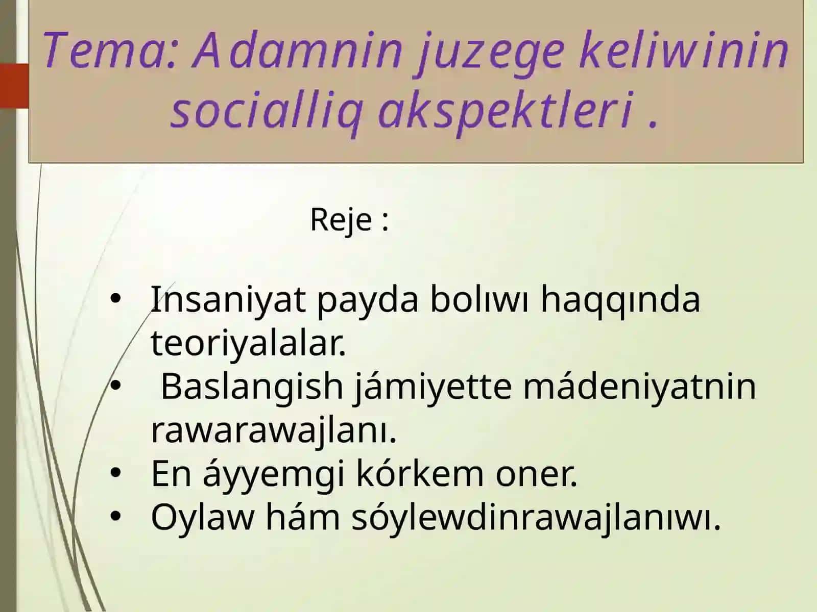 Insan Evolyutsiyasi Paninen Tayarlag'an Prezentatsiya 2