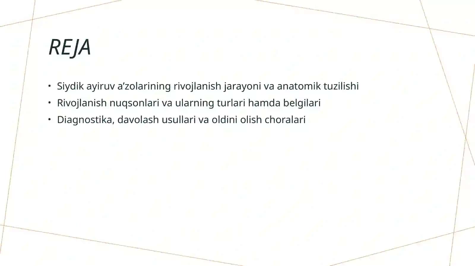 Siydik ayiruv a’zolarining rivojlanishnuqsonlari 2