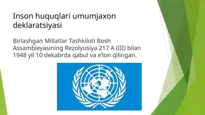 INSON HUQUQ VA ERKINLIKLARI 2