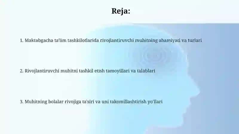 MAKTABGACHA TA'LIM TASHKILOTLARIDA RIVOJLANTIRUVCHI MUHIT VA UNING TURLARI 2