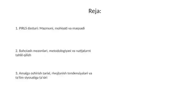 PIRLS xalqaro baholash dasturi 2