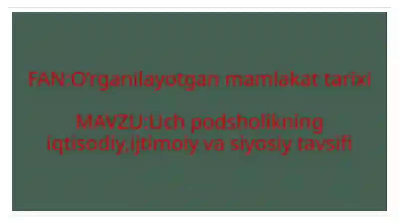 O'rganilayotgan mamlakat tarixi 2