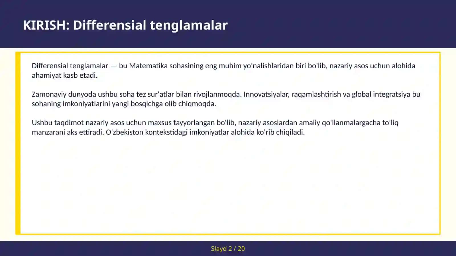 Differensial tenglamalar 2