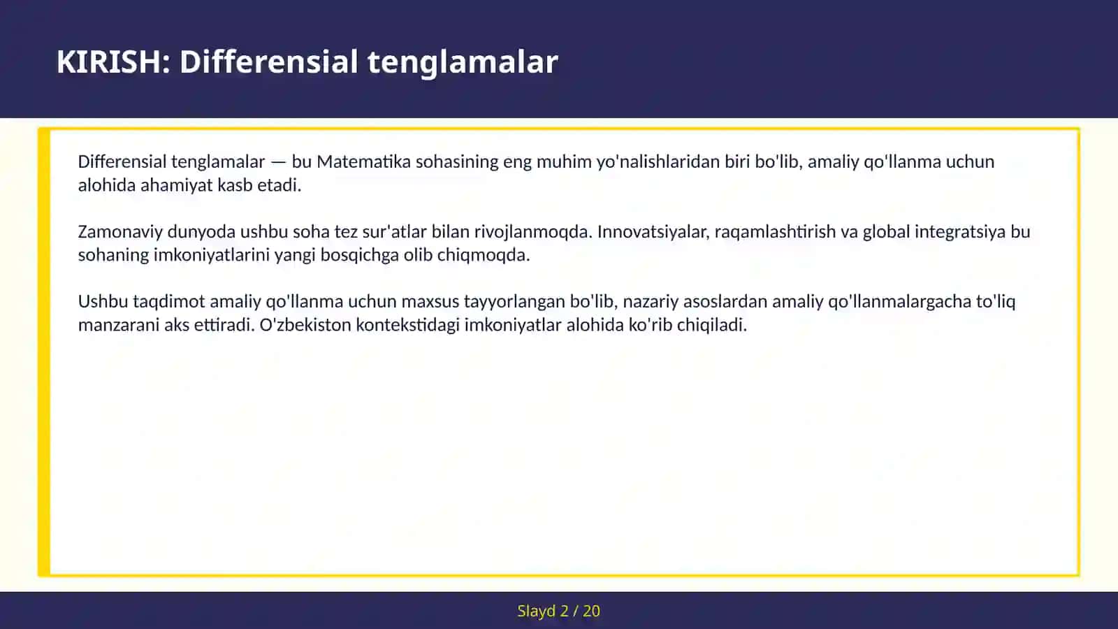 Differensial tenglamalar 2