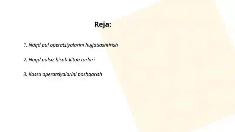 Naqd pul va naqd pulsiz operatsiyalarni hisobga olish kitobi 2