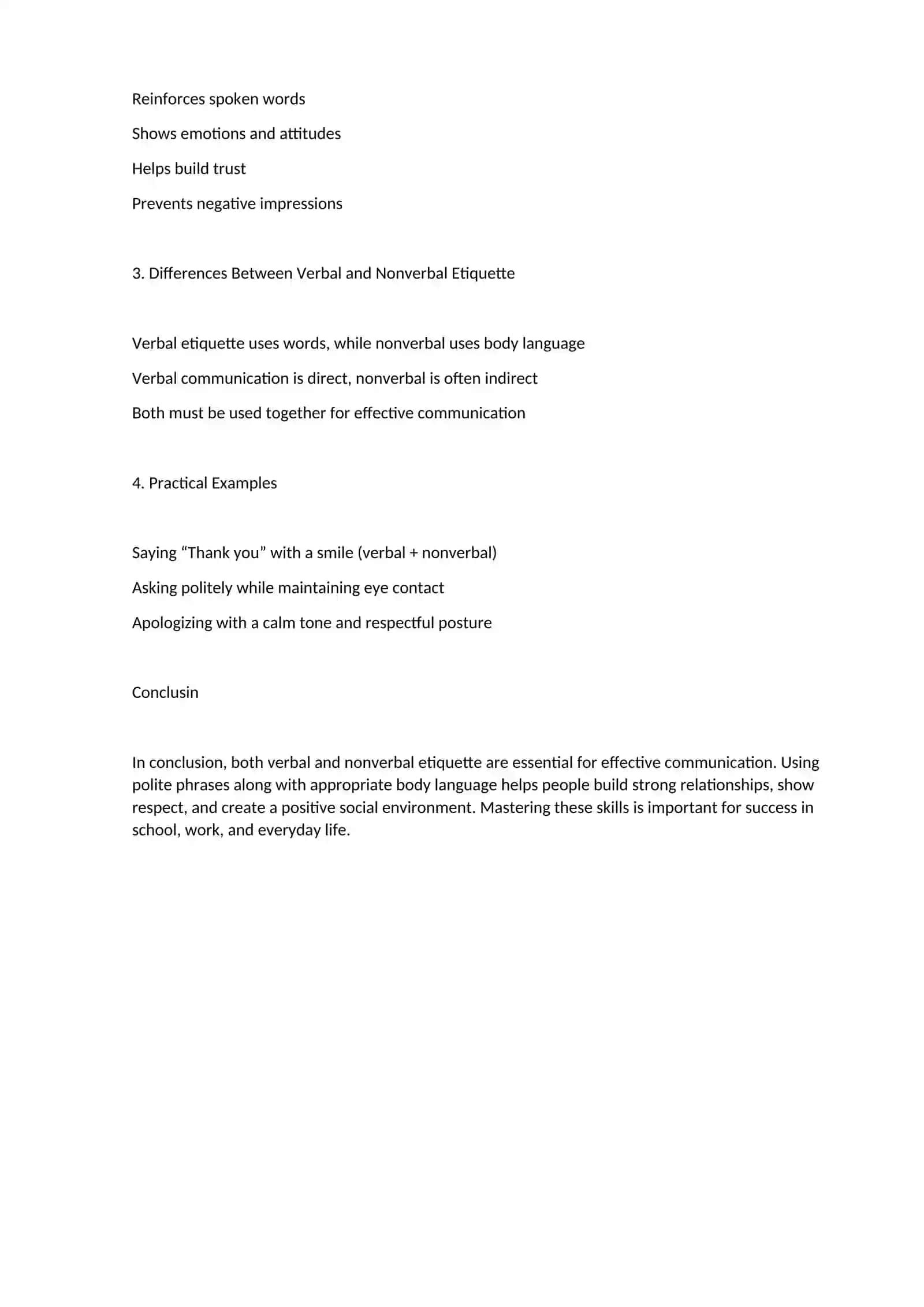 Verbal and Nonverbal Etiquette Phrases (Report / Doklad) 2