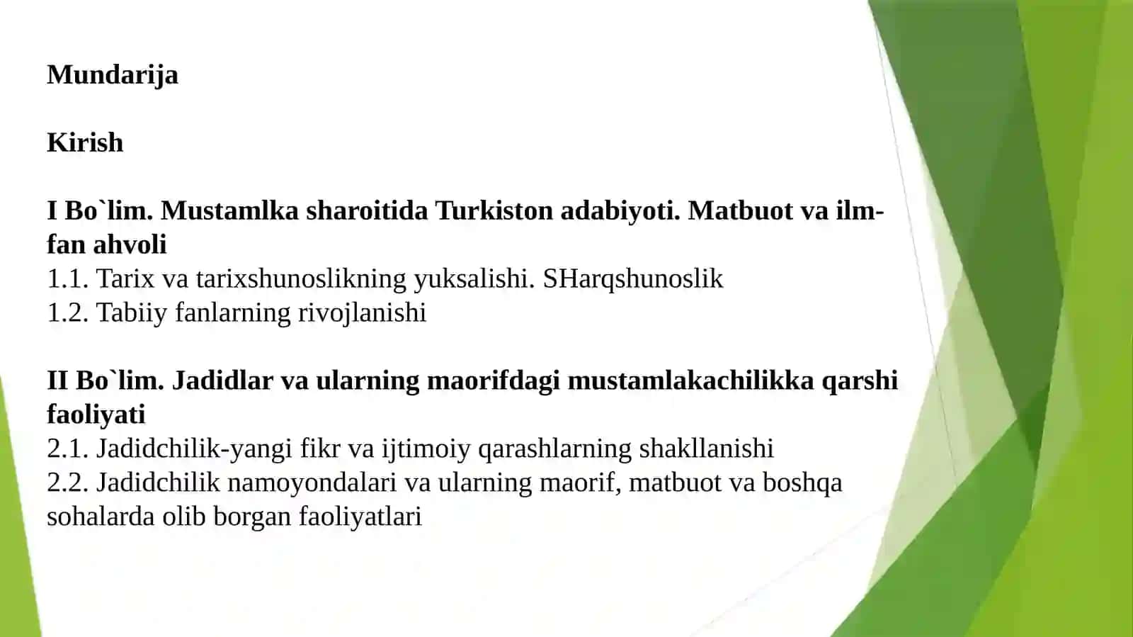 Turkistono'lkasijadidchilikharakatinamoyondalarivaularningmilliyuyg'onishdatutgano'rni 2