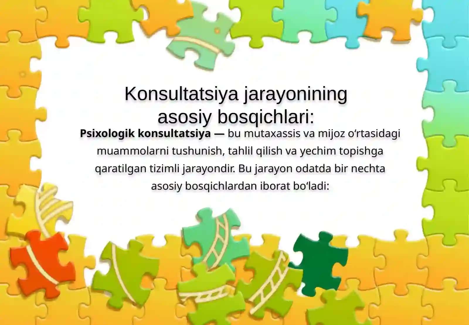 Ta'lim muassasasi psixologining psixologik konsultatsiya faoliyati. 2