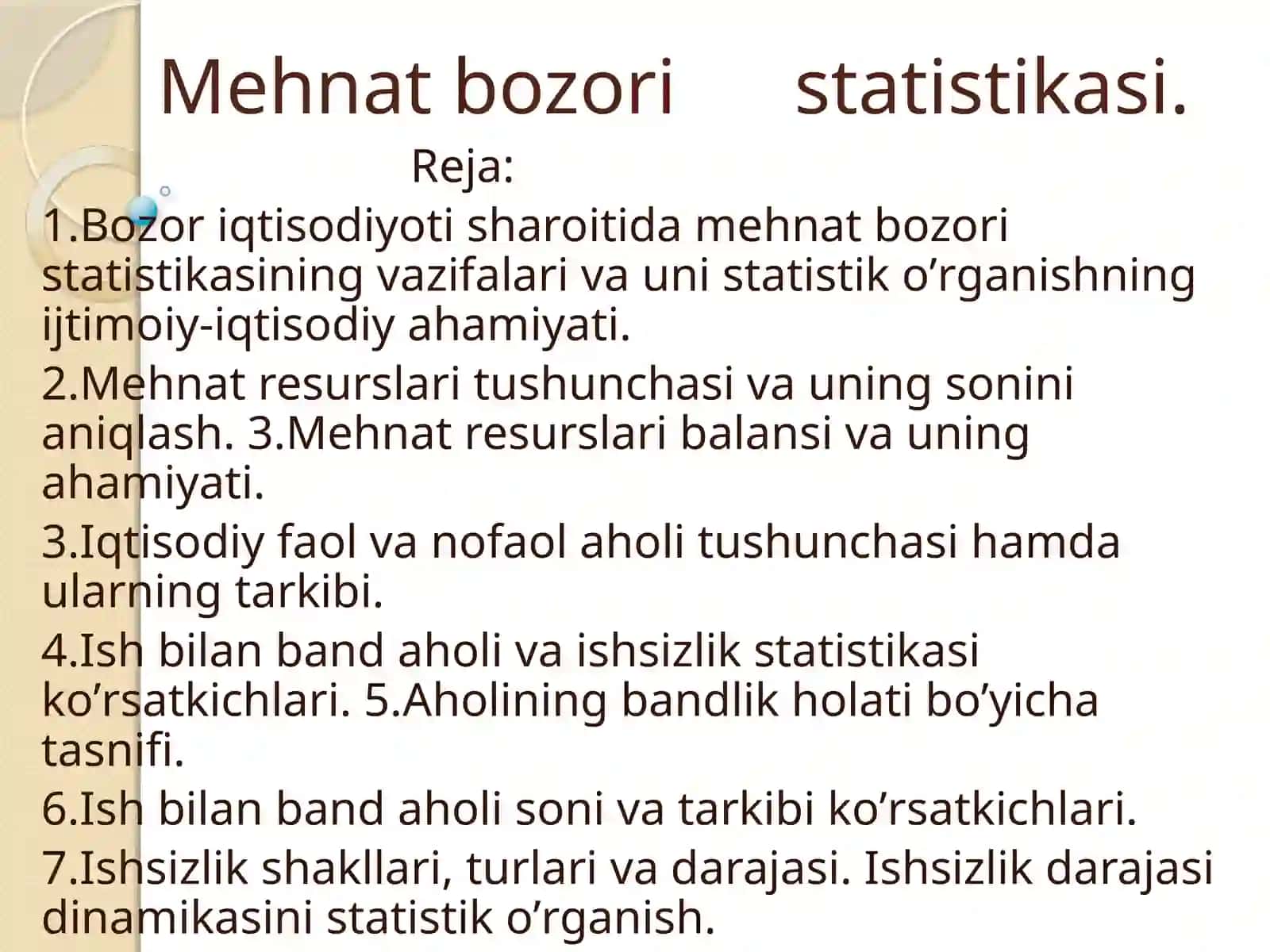 Mehnat bozori statistikasi 2