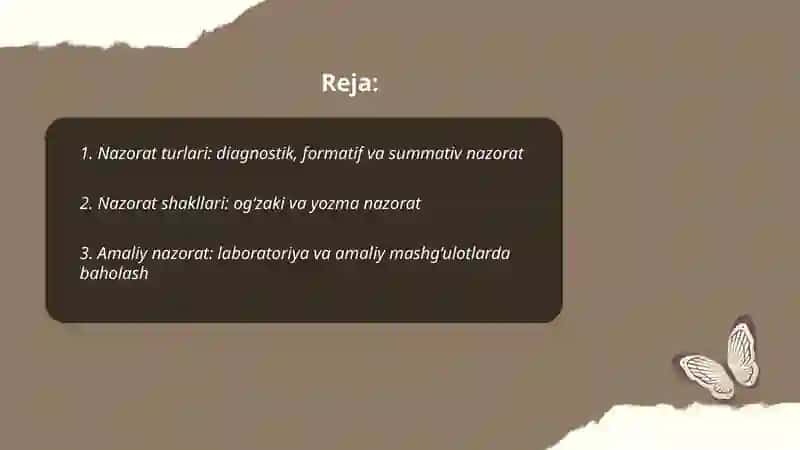 Nazorat turlari va shakllari 2