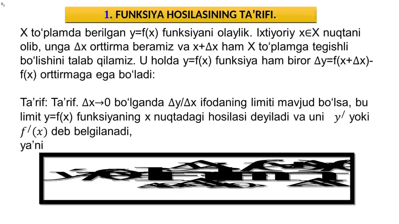 5-MA’RUZA:.FUNKSIYANING HOSILASI VA DIFFERENSIALLAR 2
