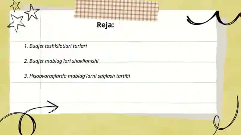 Budjet tashkilotlarida hisobvaraqlardagi budjet va budjetdan tashqari mablag'lar 2