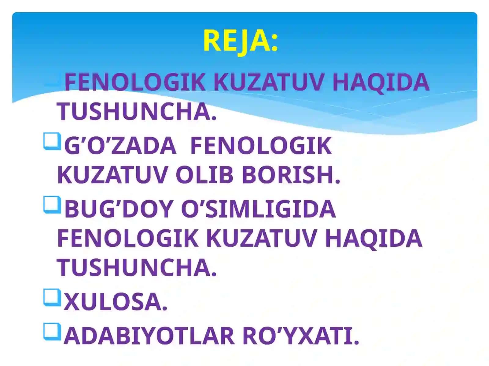 DALA TAJRIBASIDA FENOLOGIK KUZATUVLAR OLIB BORISH 2